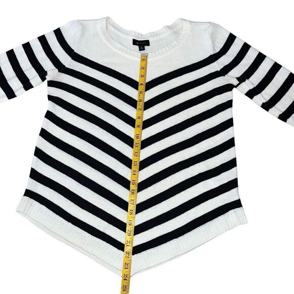 AB STUDIO Black & White Striped Knit Sweater Size XL - Picture 6 of 7